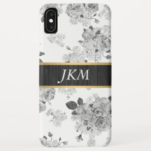 Case-Mate iPhone Case Vintage motif floral / noir et blanc