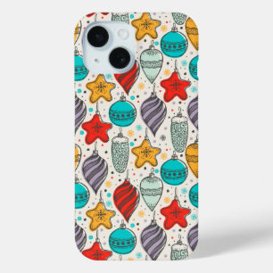 Coque Pour iPhone 15 Vintage Noël Ornements Vacances