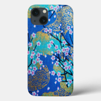 Case-Mate iPhone Case Vintage or bleu blanc japonais Kimono floral