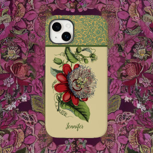 Coque Pour iPhone 14 Plus Vintage Passion Fleur Botanographie Monogramme Nam