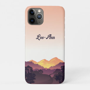 Case-Mate iPhone Case Vintage Purple Jaune Farmhouse Mountain Sunset