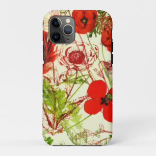 Case-Mate iPhone Case Vintage Red Green Poppies Fleurs sauvages d'été