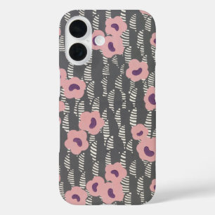 Coques iPhone 16 Vintage René Crevel Art Déco Fleur rose français