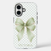 Coques Case-Mate iPhone Vintage Ribbon Polkadot Personalized (Verso)