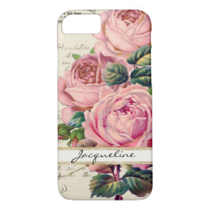 Coques Pour iPhone Vintage rose Rose w écriture manuscrite de script