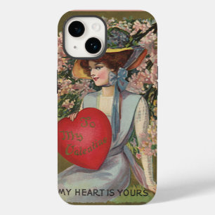 Coques Pour iPhone Vintage Saint Valentin, élégante dame au coeur