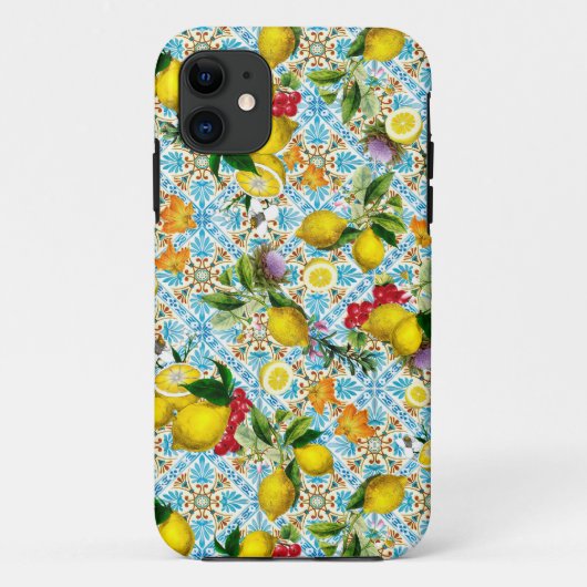 Coques Case-Mate iPhone Vintage sicilien citron motif (Dos)
