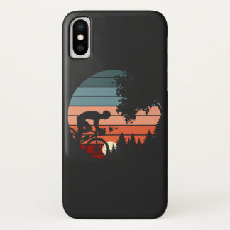 Case-Mate iPhone Case Vintage Sunset Cyclist Cycling In Hill Mountains