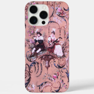 Coques iPhone 16 Pro Max Vintage Toile rose Victorien Style Floral