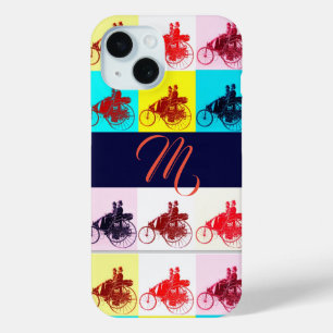COQUE POUR iPhone 15 VINTAGE VOITURES RASSEMBLANT POP ART MONOGRAM