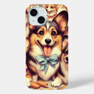 Coque Pour iPhone 15 Vintage Welsh Corgi Cardigan sans couture