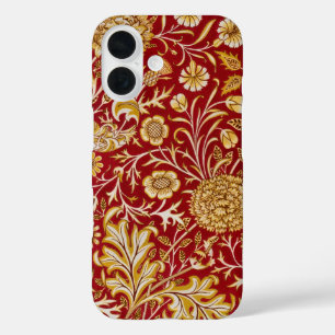 Coques iPhone 16 Vintage William Morris Cherwell Rouge Floral Art