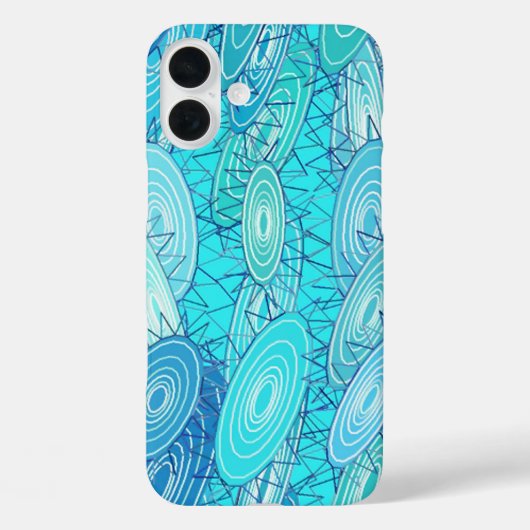 Coques Case-Mate iPhone "Vinyl Blues" abstrait - turquoise, bleu, blanc (Verso)