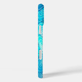 Coques Case-Mate iPhone "Vinyl Blues" abstrait - turquoise, bleu, blanc (Verso / Droite)