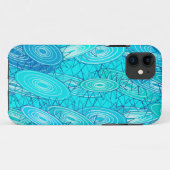 Coques Case-Mate iPhone "Vinyl Blues" abstrait - turquoise, bleu, blanc (Dos (Horizontal))