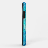 Coques Case-Mate iPhone "Vinyl Blues" abstrait - turquoise, bleu, blanc (Dos/Droite)