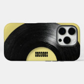 Coques Case-Mate iPhone Vinyle Rétro Jaune Pastel Nom Personnalisé (Verso (horizontal))