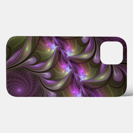 Coques Case-Mate iPhone Violet Abstrait violet violet kaki fractal (Verso (horizontal))