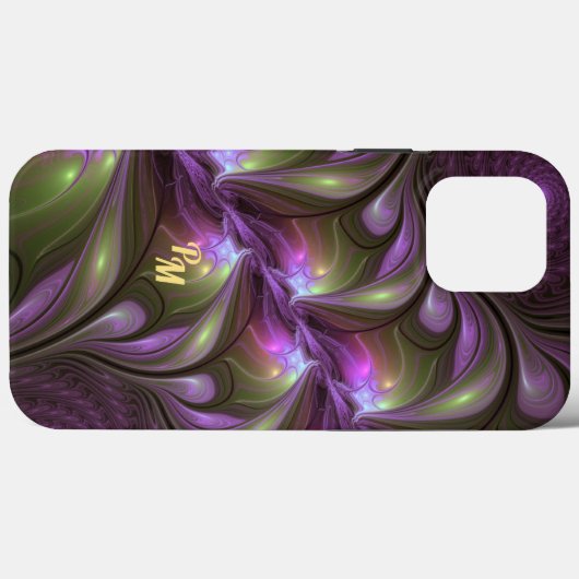 Coques Case-Mate iPhone Violet Abstrait violet violet kaki fractal (Verso (horizontal))