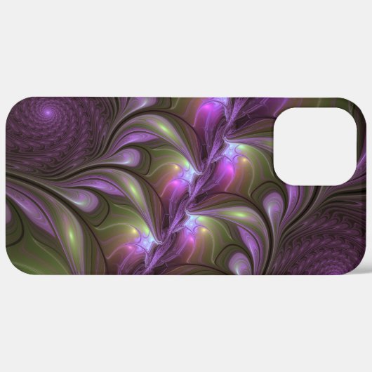 Coques Case-Mate iPhone Violet Abstrait violet violet kaki fractal (Retour (horizontal))