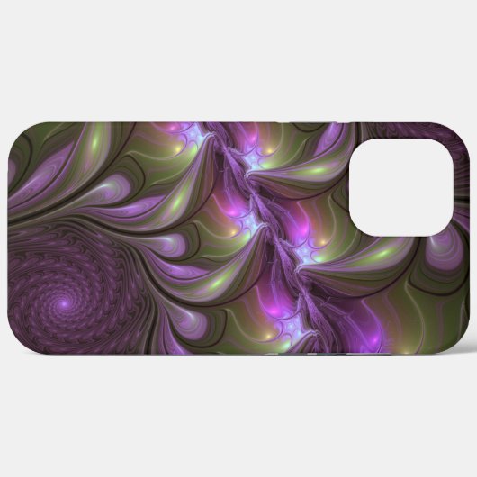 Coques Case-Mate iPhone Violet Abstrait violet violet kaki fractal (Verso (horizontal))