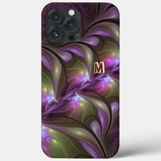Coques Case-Mate iPhone Violet Abstrait violet violet kaki fractal (Verso)