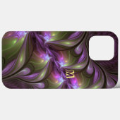 Coques Case-Mate iPhone Violet Abstrait violet violet kaki fractal (Verso (horizontal))