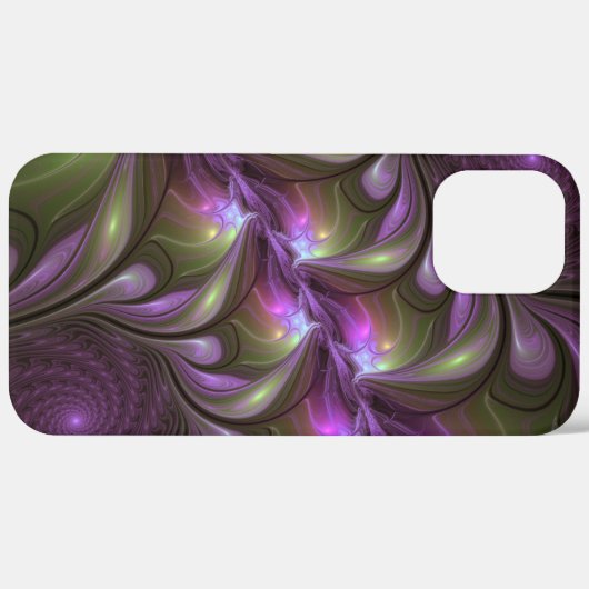 Coques Case-Mate iPhone Violet Abstrait violet violet kaki fractal (Verso / Droite)