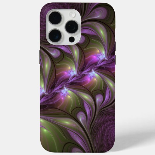 Coques Case-Mate iPhone Violet Abstrait violet violet kaki fractal (Verso)