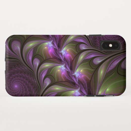 Coques Case-Mate iPhone Violet Abstrait violet violet kaki fractal (Dos (Horizontal))