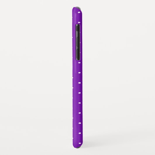 Coques Case-Mate iPhone violet avec pois blancs (Dos/Gauche)