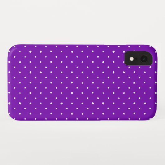 Coques Case-Mate iPhone violet avec pois blancs (Dos (Horizontal))