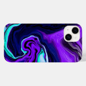 Coques Case-Mate iPhone Violet, Bleu et Turquoise Abstrait Fluid Art (Verso (horizontal))