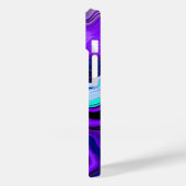 Coques Case-Mate iPhone Violet, Bleu et Turquoise Abstrait Fluid Art (Verso / Gauche)