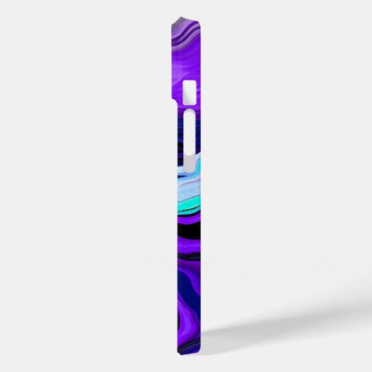 Coques Case-Mate iPhone Violet, Bleu et Turquoise Abstrait Fluid Art (Verso / Gauche)