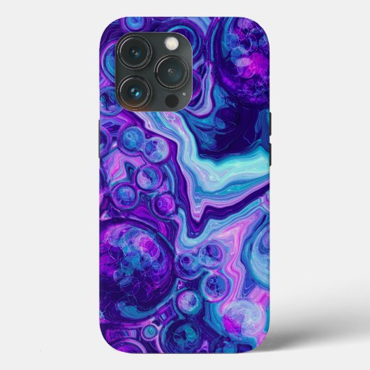 Coques Case-Mate iPhone Violet, Bleu, Marbre Rose Bokeh Fluid Art (Verso)