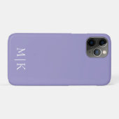 Coques Case-Mate iPhone Violet et blanc | Monogramme moderne (Dos (Horizontal))
