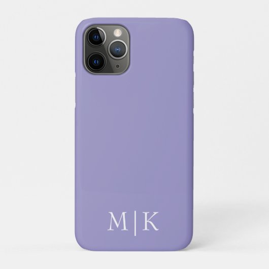Coques Case-Mate iPhone Violet et blanc | Monogramme moderne (Dos)