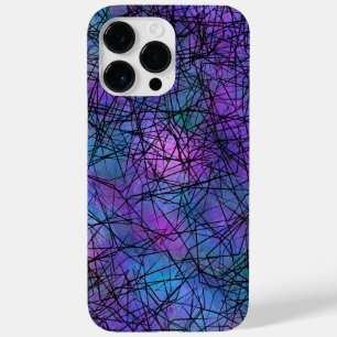 Coque Pour Pour iPhone 14 Pro Max Violet et noir Abstrait Line Art unique