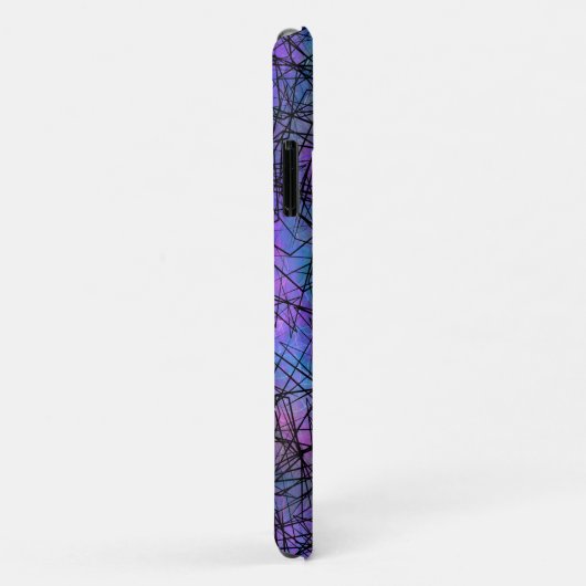 Coques Case-Mate iPhone Violet et noir Abstrait Line Art unique (Dos/Droite)