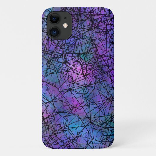 Coques Case-Mate iPhone Violet et noir Abstrait Line Art unique (Dos)