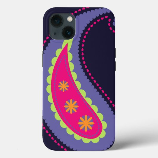 Coques Case-Mate iPhone Violet et Rose Paisley (Verso)