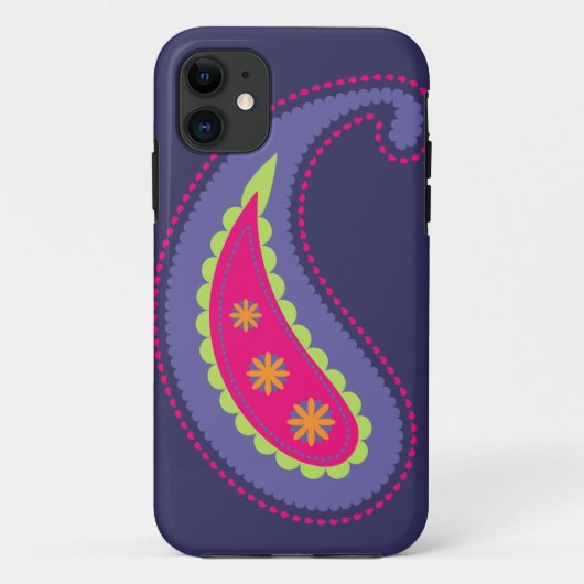 Coques Case-Mate iPhone Violet et Rose Paisley (Dos)