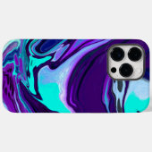 Coques Case-Mate iPhone Violet et Turquoise Abstrait Fluid Art (Verso (horizontal))
