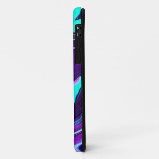 Coques Case-Mate iPhone Violet et Turquoise Abstrait Fluid Art (Dos/Gauche)