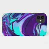 Coques Case-Mate iPhone Violet et Turquoise Abstrait Fluid Art (Dos (Horizontal))