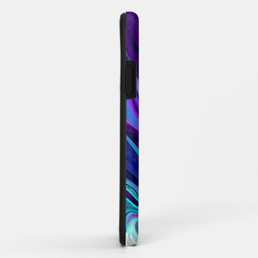 Coques Case-Mate iPhone Violet et Turquoise Abstrait Fluid Art (Dos/Droite)