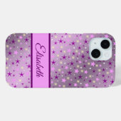 Coques Case-Mate iPhone violet,étoiles,personnaliser + étui, étui, (Verso (horizontal))