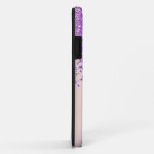 Coques Case-Mate iPhone Violet Glitter Ombre Diamants (Dos/Droite)