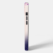 Coques Case-Mate iPhone Violet Glitter Ombre Diamants (Verso / Gauche)